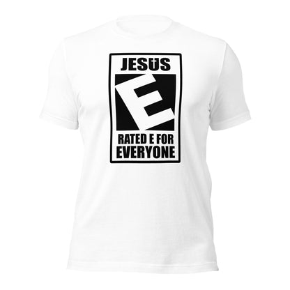 Jesus Rated E For Everyone Warning Label T-Shirt - Inken Image