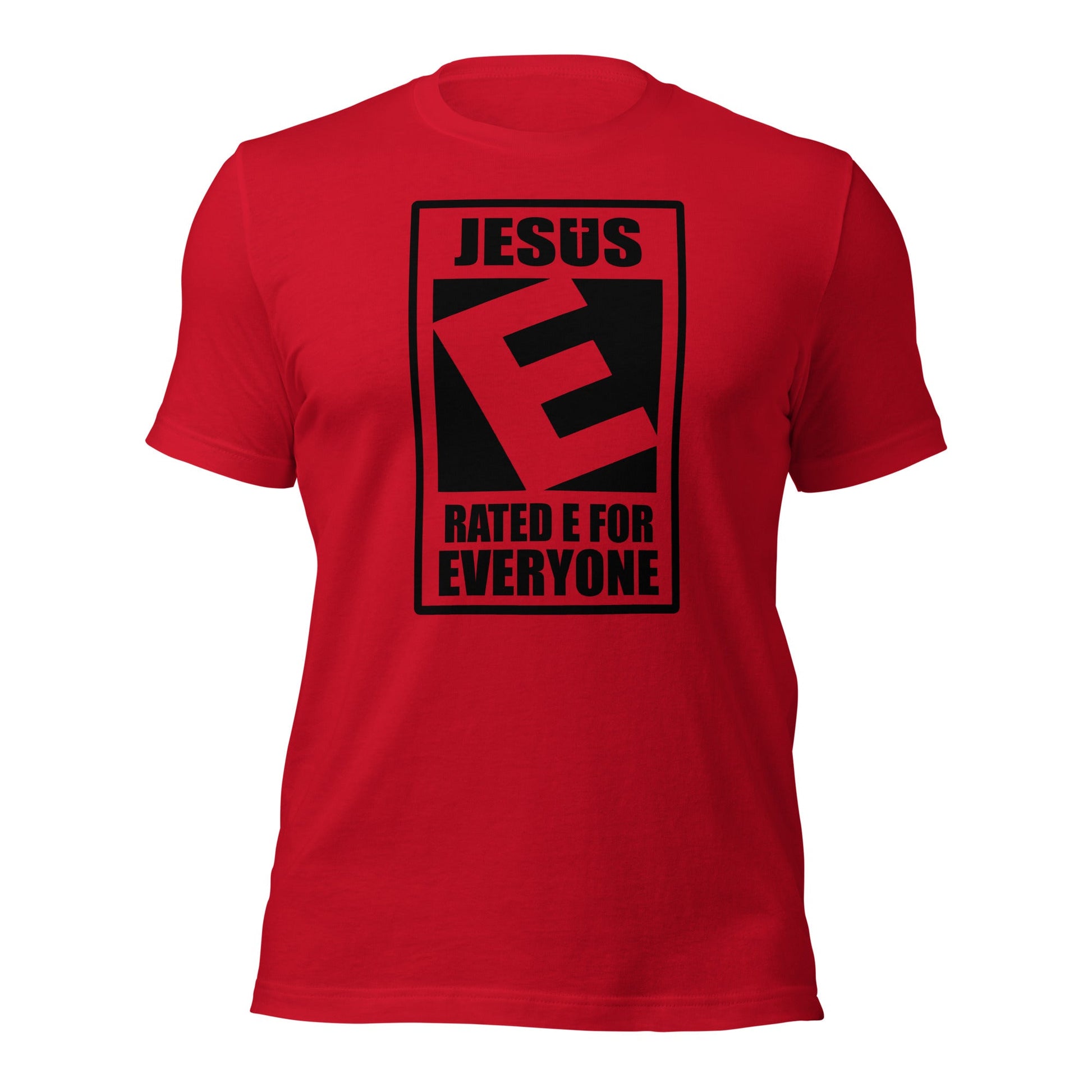Jesus Rated E For Everyone Warning Label T-Shirt - Inken Image