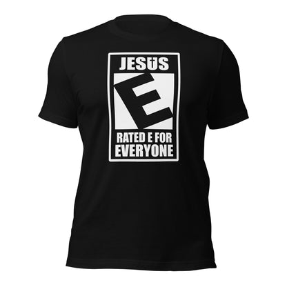 Jesus Rated E For Everyone Warning Label T-Shirt - Inken Image