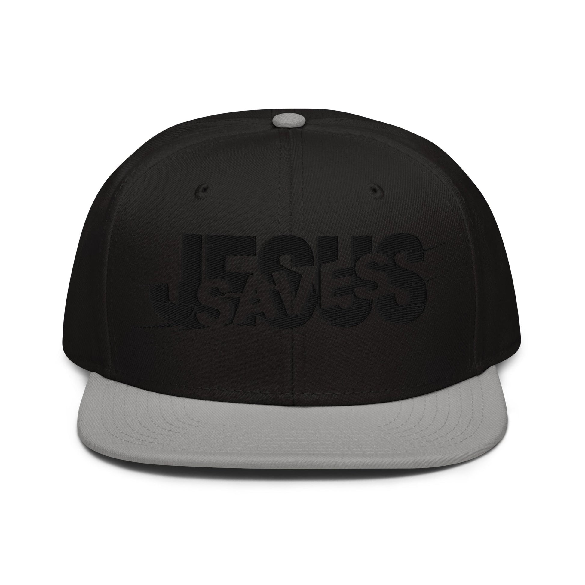 Jesus Saves Glitched Typography Flat Embroidered Snapback - Inken Image