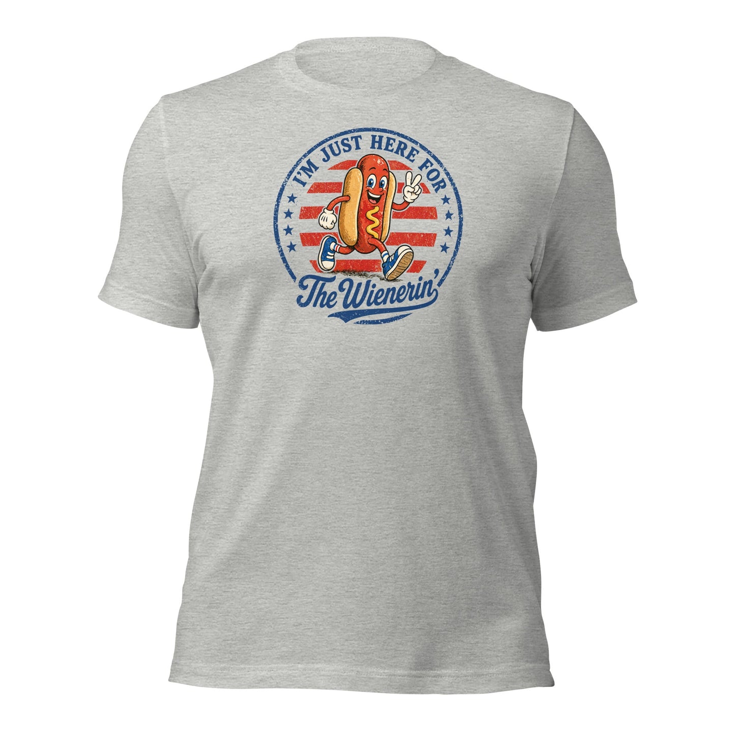 Just Here for The Wienerin Funny 4th of July Hot Dog Shirt BBQ Party Tee - Inken Image
