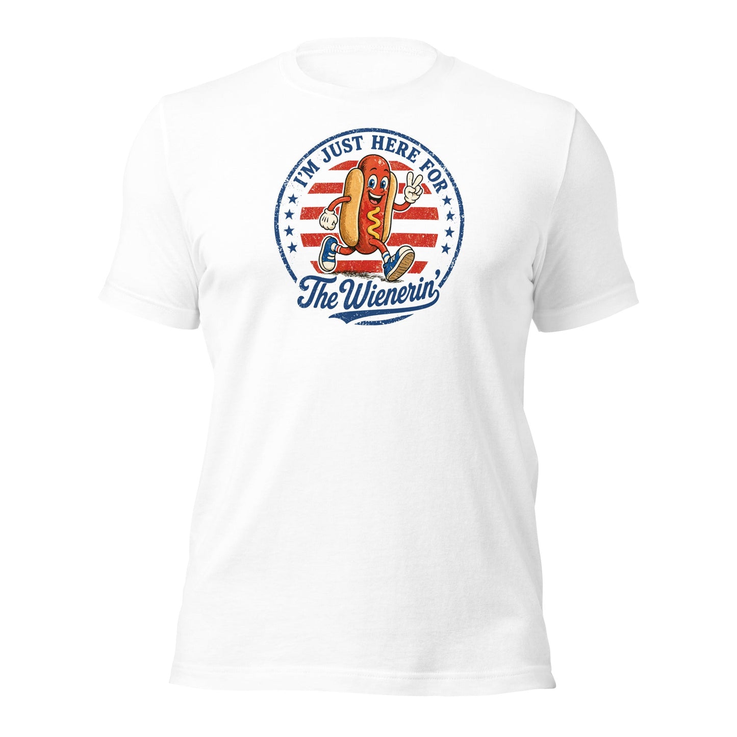 Just Here for The Wienerin Funny 4th of July Hot Dog Shirt BBQ Party Tee - Inken Image