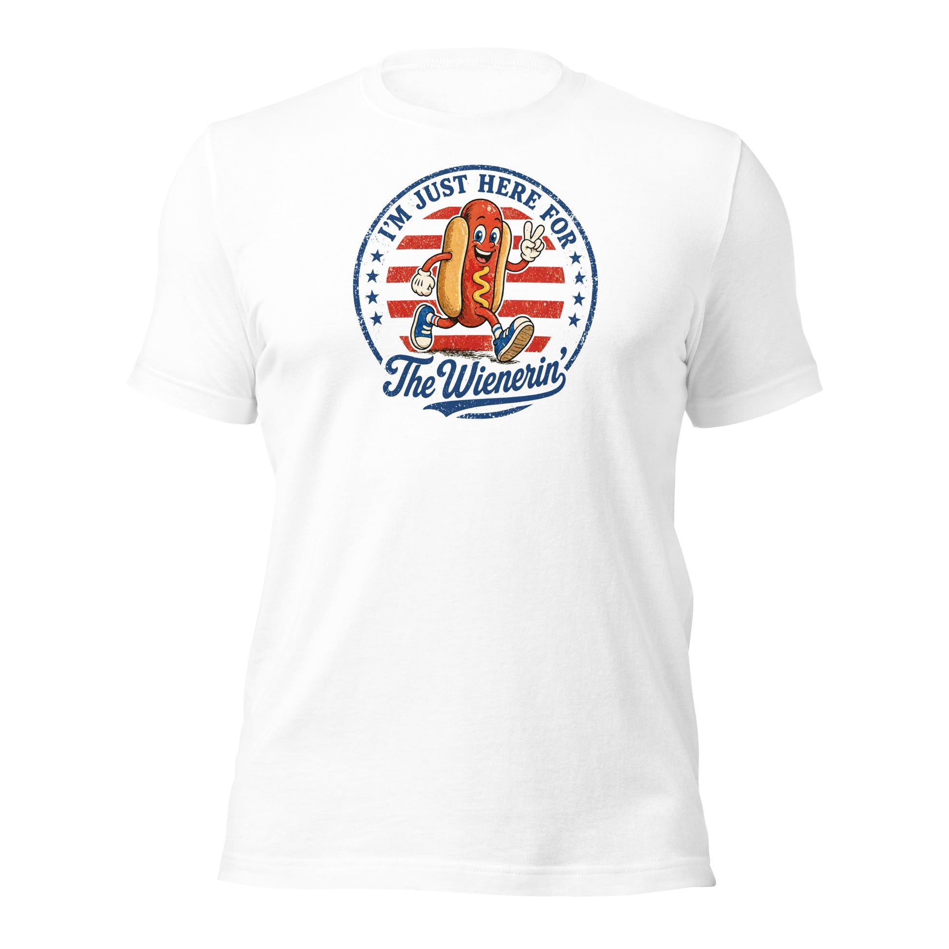Just Here for The Wienerin Funny 4th of July Hot Dog Shirt BBQ Party Tee - Inken Image
