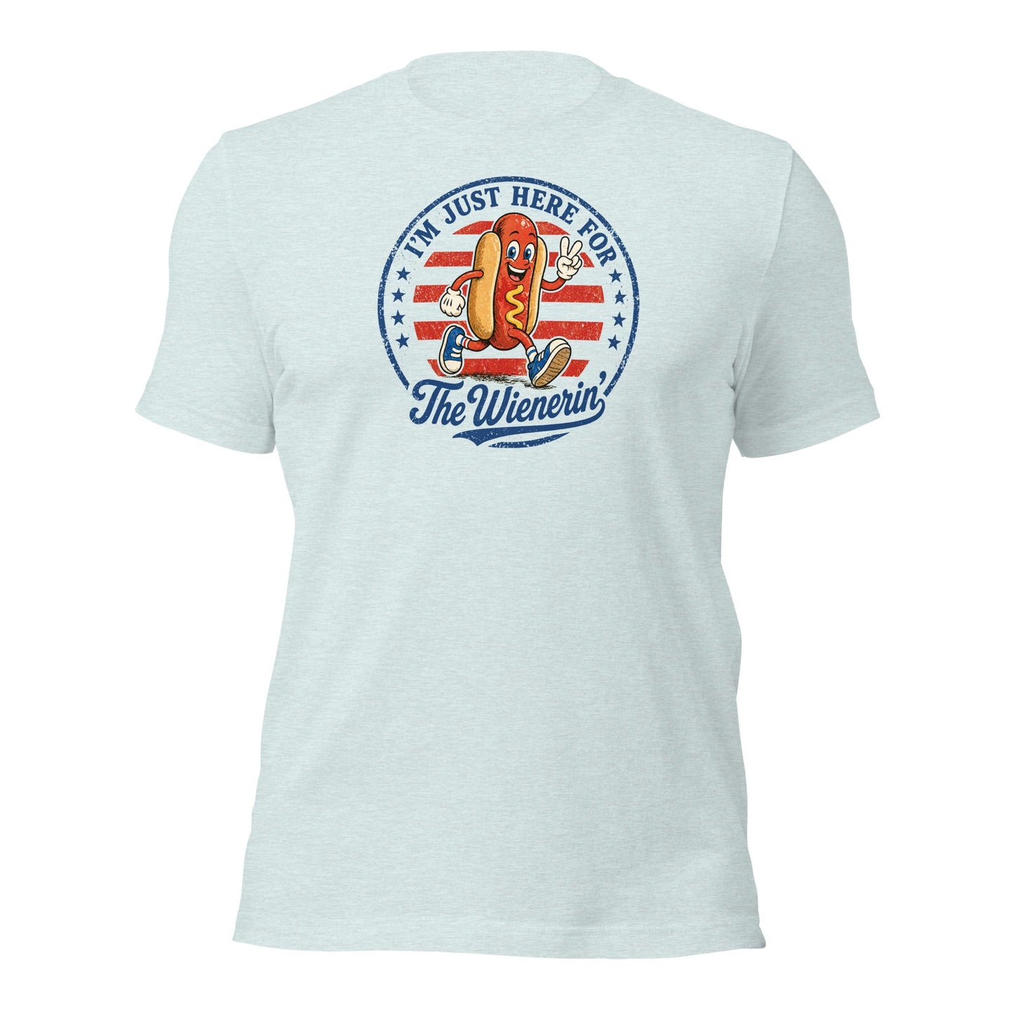 Just Here for The Wienerin Funny 4th of July Hot Dog Shirt BBQ Party Tee - Inken Image