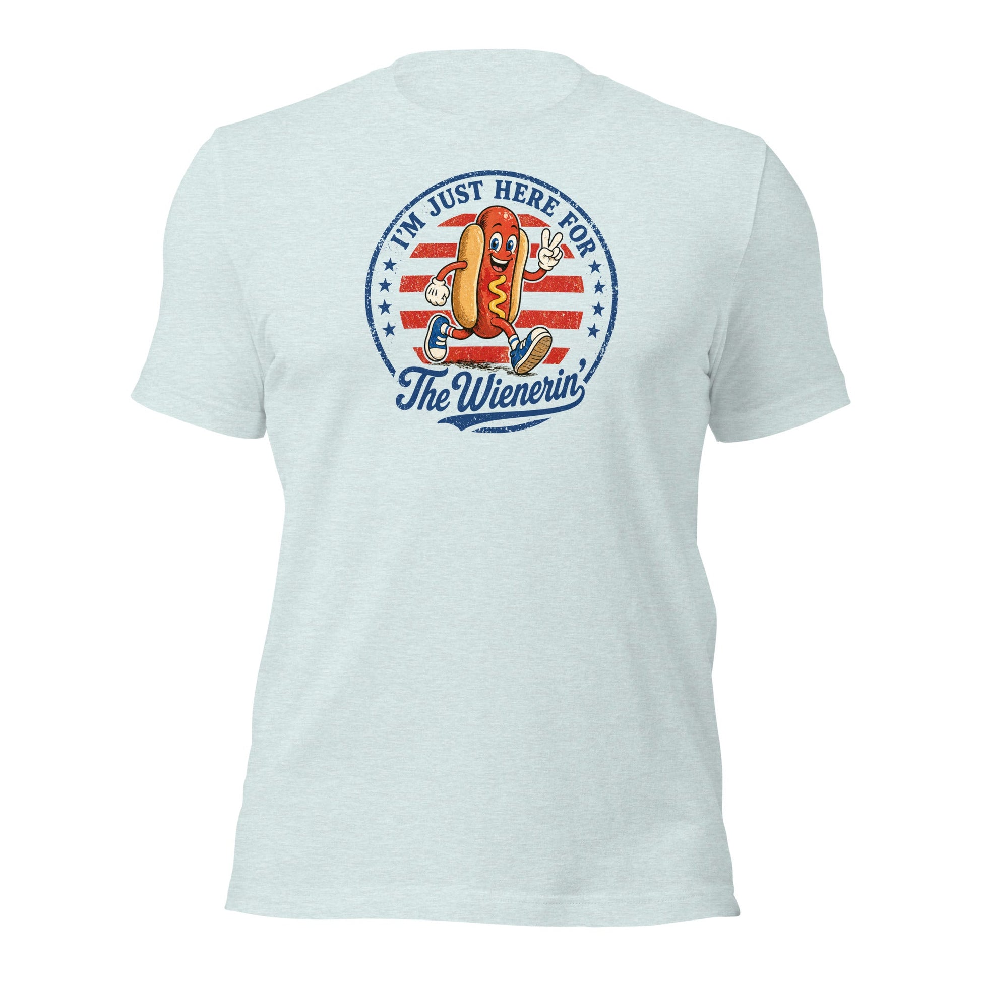 Just Here for The Wienerin Funny 4th of July Hot Dog Shirt BBQ Party Tee - Inken Image