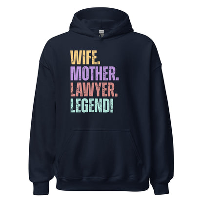 Lawyer Legend Wife Hoodie Fun Mom Paralegal Sweatshirt - Inken Image