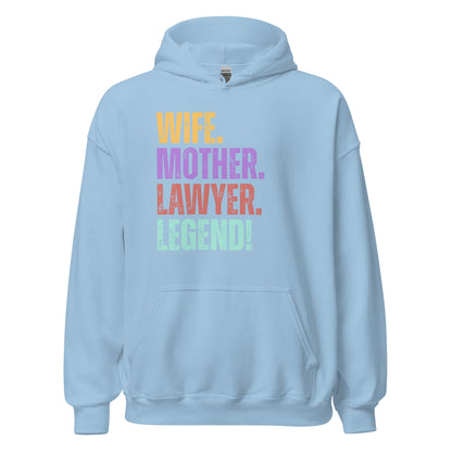 Lawyer Legend Wife Hoodie Fun Mom Paralegal Sweatshirt - Inken Image