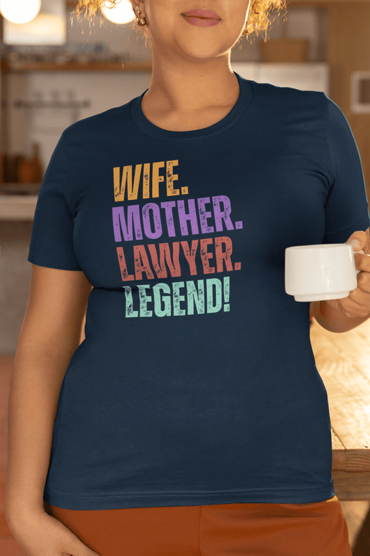 Lawyer Legend Wife Tee Fun Mom Paralegal Shirt - Inken Image