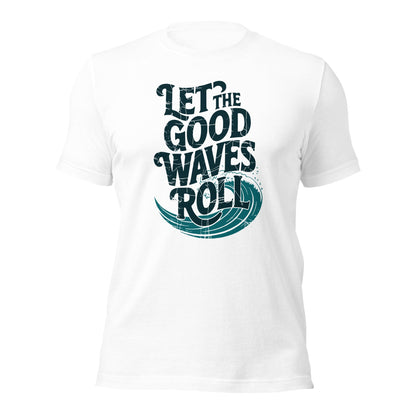 Let The Good Waves Roll Vintage Surf Graphic T-Shirt - Inken Image