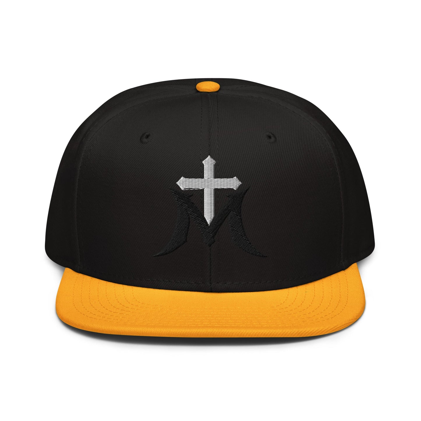 Marian Cross Snapback Virgin Mary Gothic Embroidered Hat - Inken Image