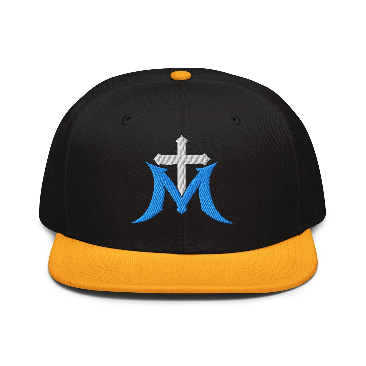 Marian Cross Snapback Virgin Mary Gothic Embroidered Hat - Inken Image