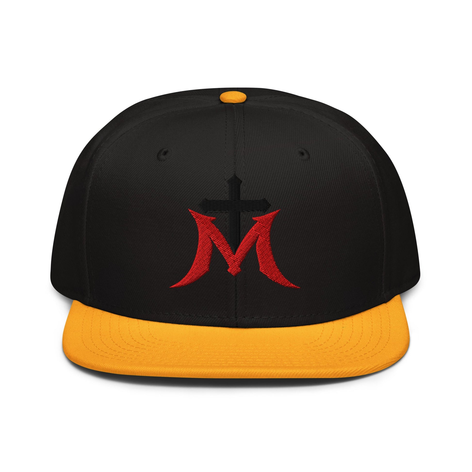 Marian Cross Snapback Virgin Mary Gothic Embroidered Hat - Inken Image