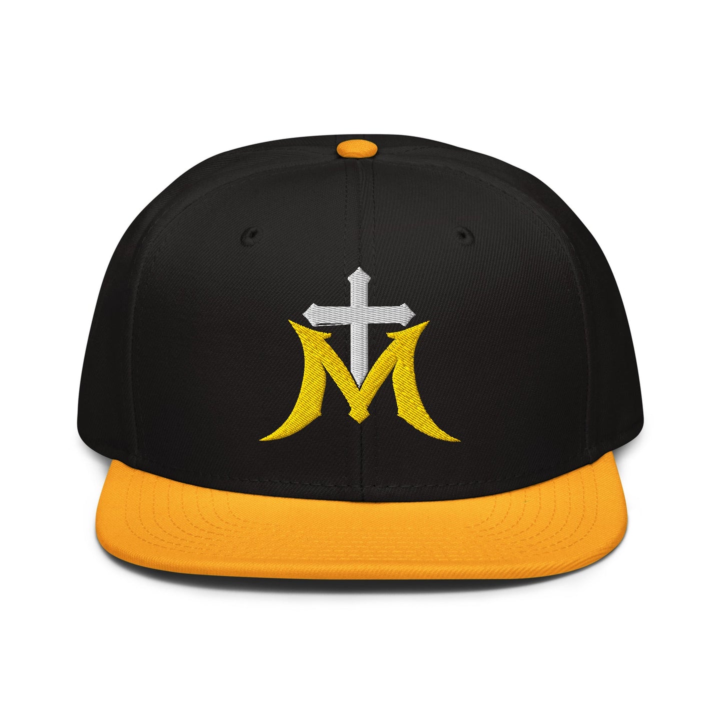 Marian Cross Snapback Virgin Mary Gothic Embroidered Hat - Inken Image