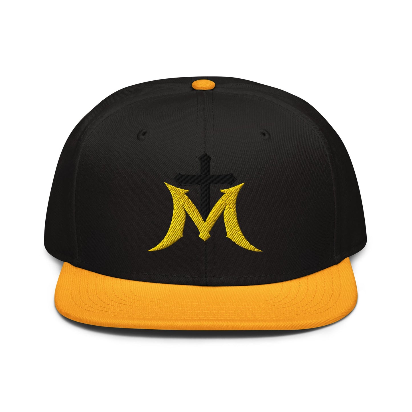 Marian Cross Snapback Virgin Mary Gothic Embroidered Hat - Inken Image