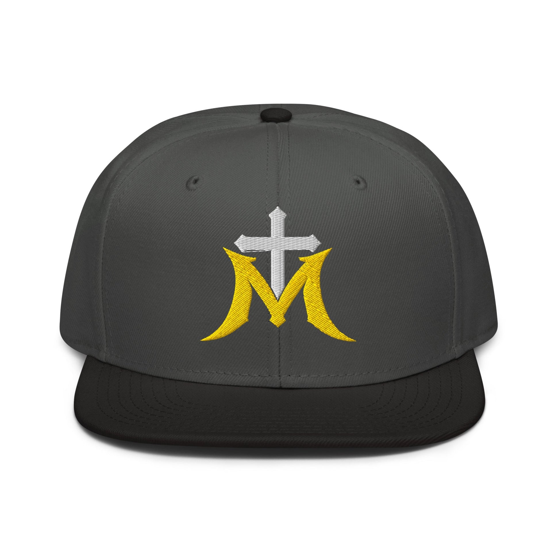 Marian Cross Snapback Virgin Mary Gothic Embroidered Hat - Inken Image