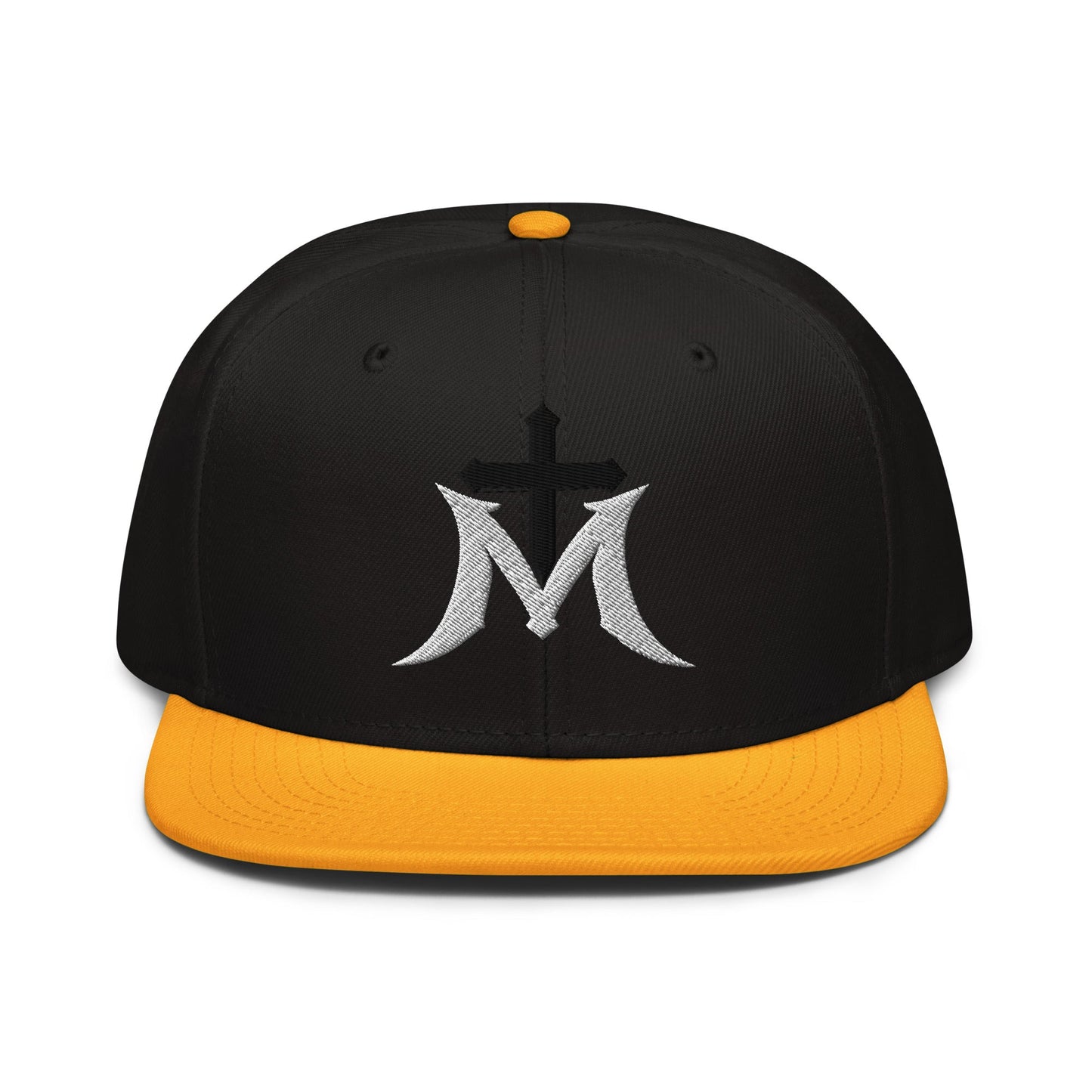 Marian Cross Snapback Virgin Mary Gothic Embroidered Hat - Inken Image