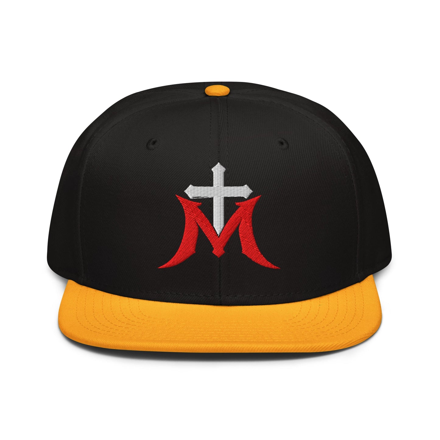 Marian Cross Snapback Virgin Mary Gothic Embroidered Hat - Inken Image
