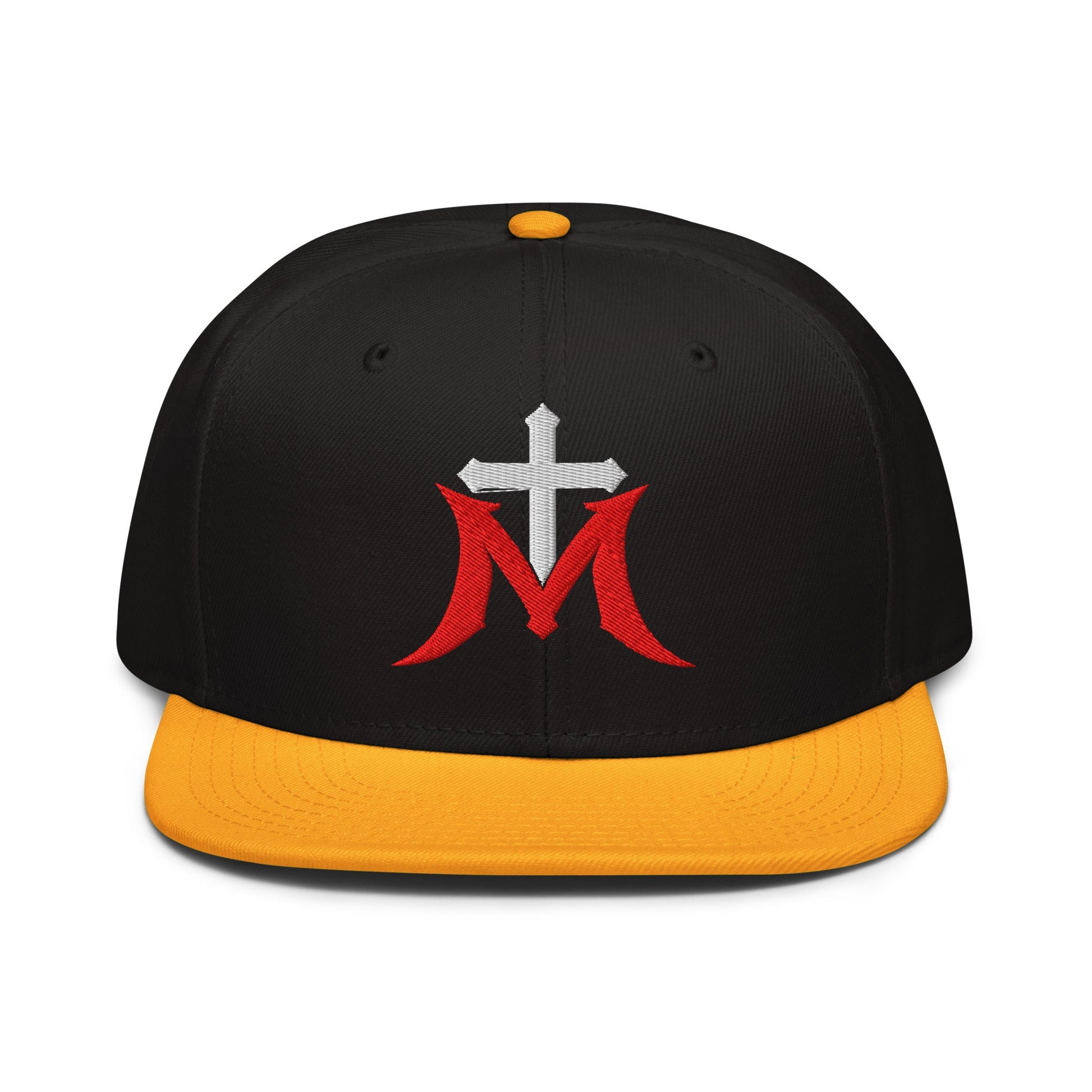 Marian Cross Snapback Virgin Mary Gothic Embroidered Hat - Inken Image