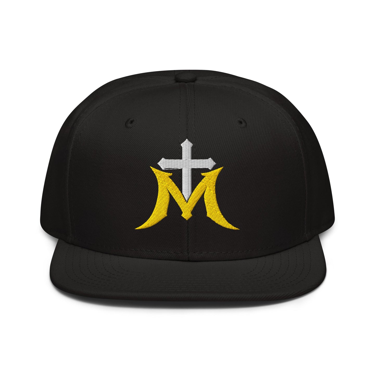 Marian Cross Snapback Virgin Mary Gothic Embroidered Hat - Inken Image