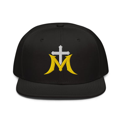 Marian Cross Snapback Virgin Mary Gothic Embroidered Hat - Inken Image