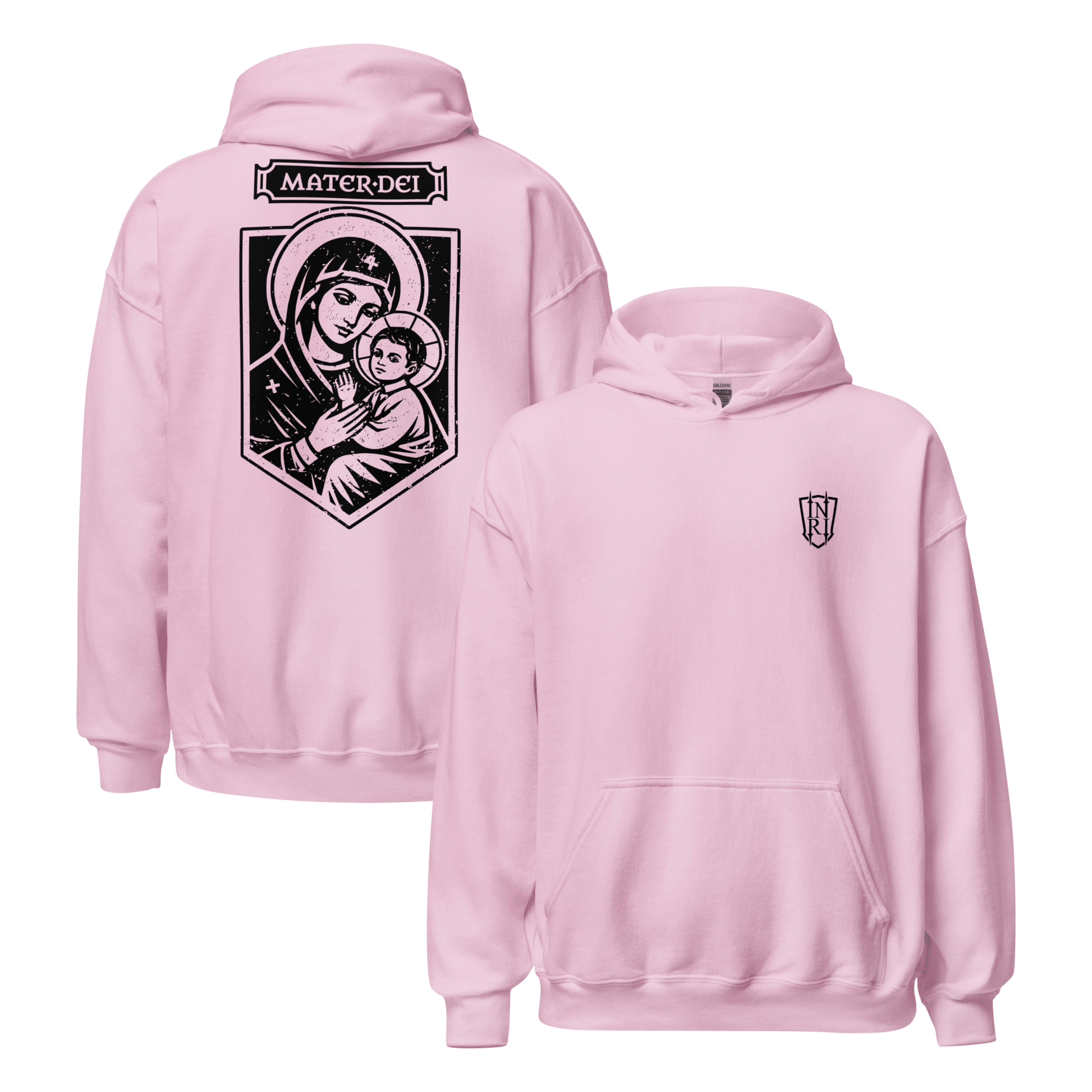 Mater Dei, Mother Mary and Baby Jesus Icon Graphic Hoodie - Inken Image