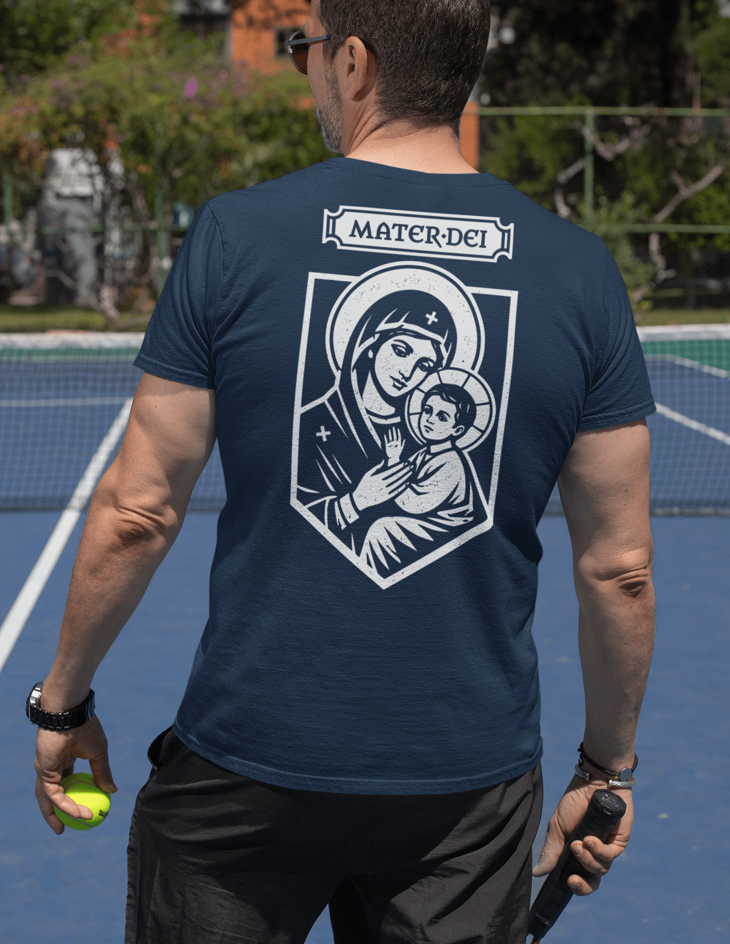 Mater Dei, Mother Mary and Baby Jesus Icon Graphic T-Shirt - Inken Image