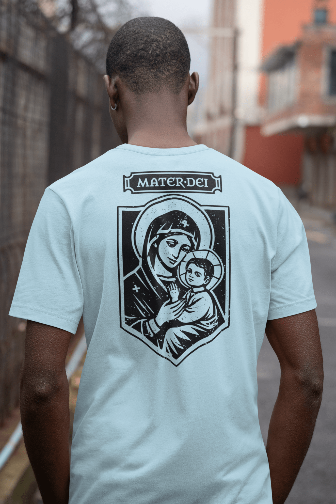 Mater Dei, Mother Mary and Baby Jesus Icon Graphic T-Shirt - Inken Image