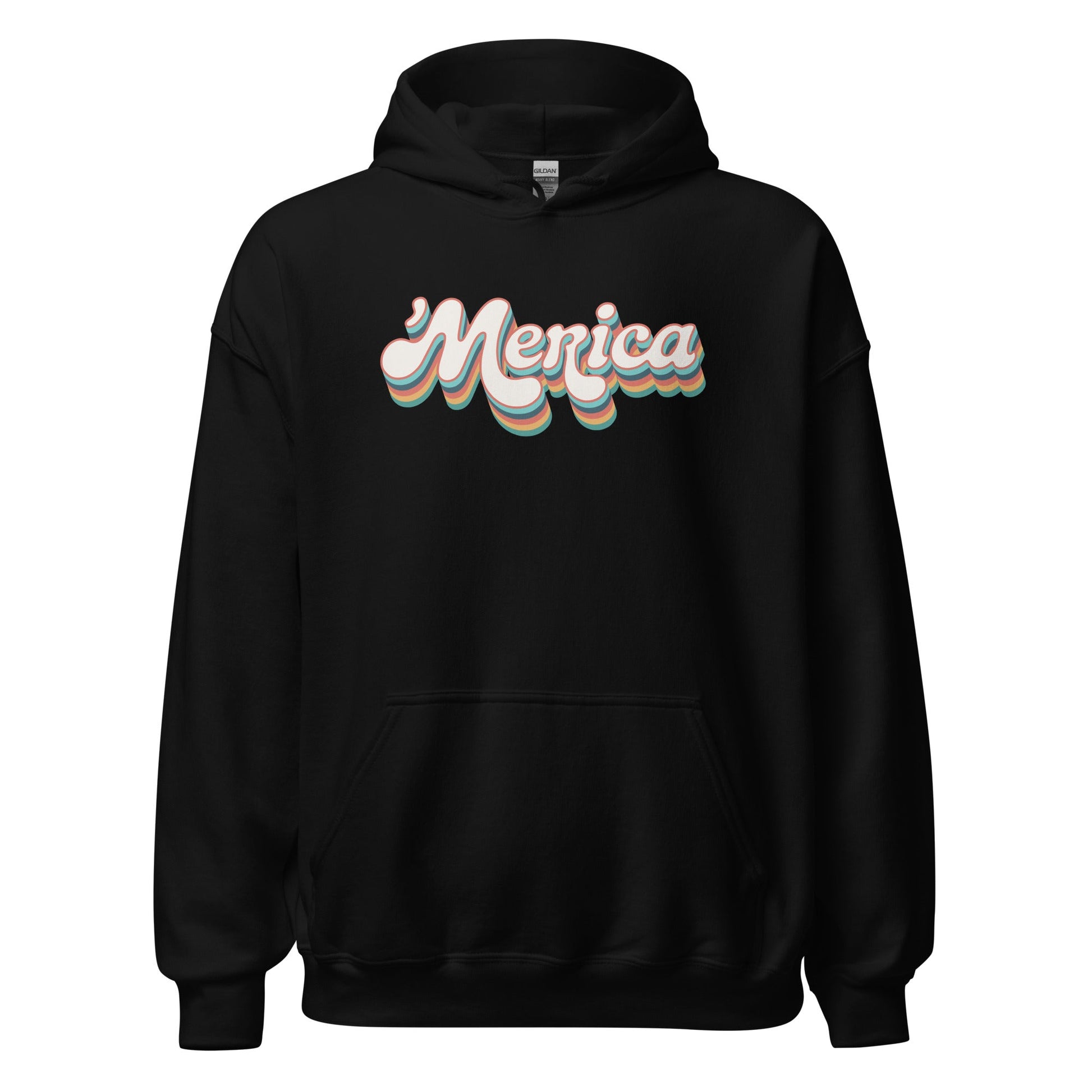 ’Merica Retro Typography Hoodie - Inken Image