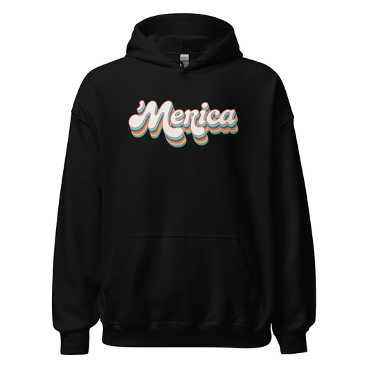 ’Merica Retro Typography Hoodie - Inken Image