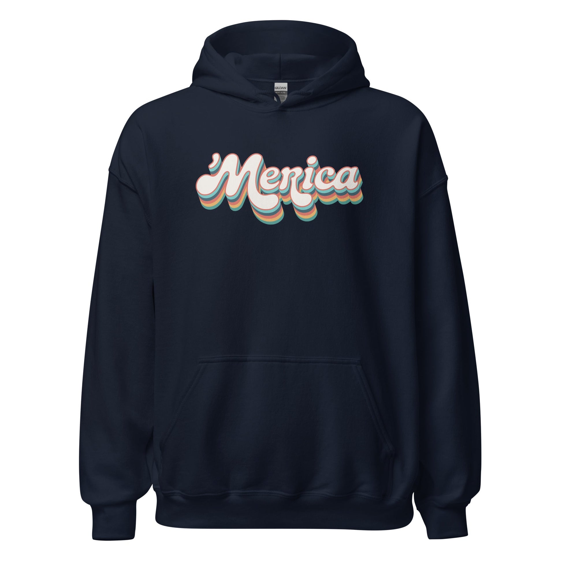 ’Merica Retro Typography Hoodie - Inken Image