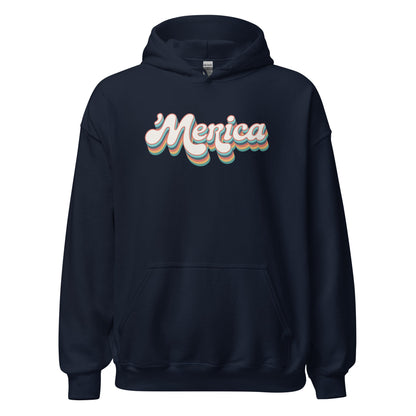 ’Merica Retro Typography Hoodie - Inken Image