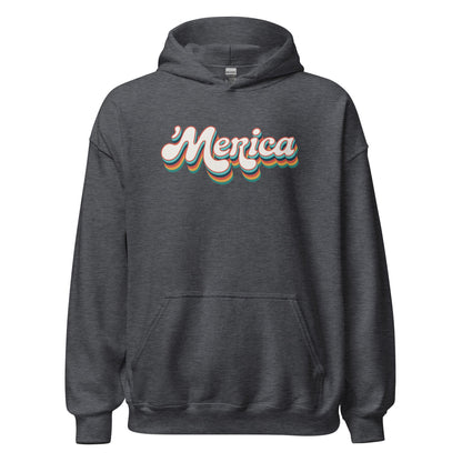 ’Merica Retro Typography Hoodie - Inken Image