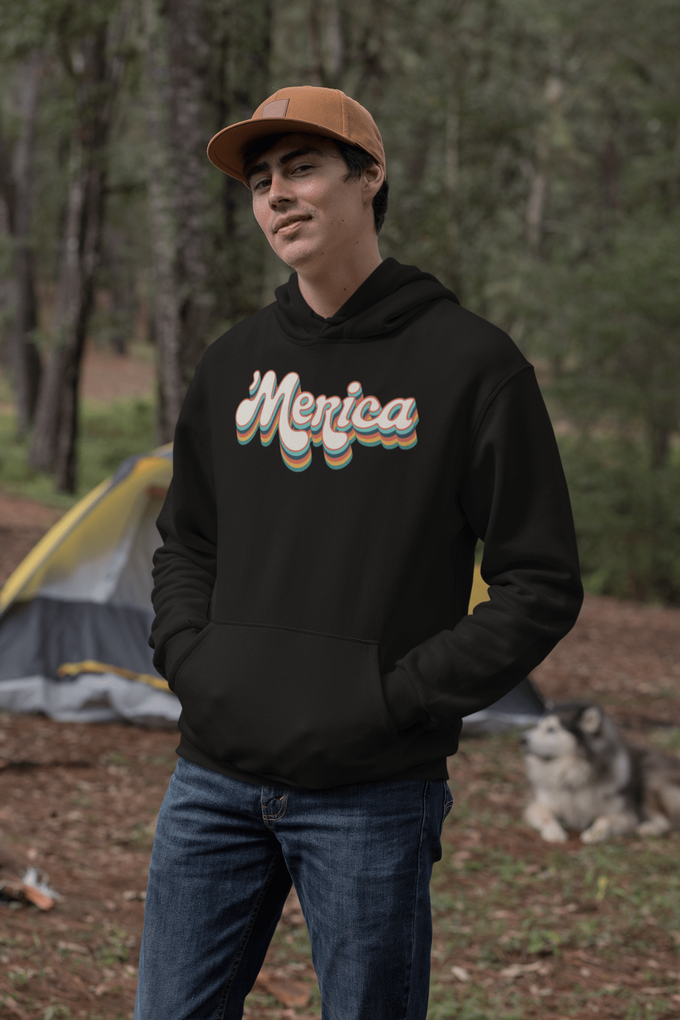 ’Merica Retro Typography Hoodie - Inken Image