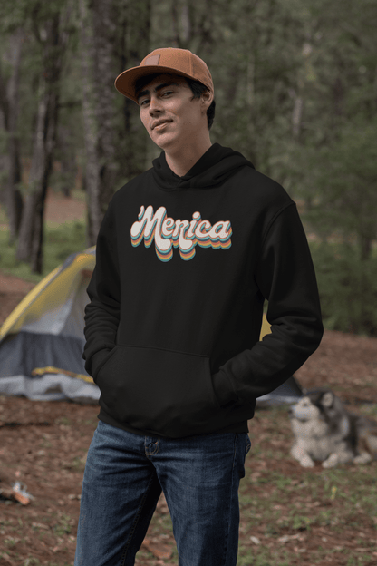 ’Merica Retro Typography Hoodie - Inken Image