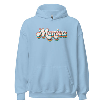 ’Merica Retro Typography Hoodie - Inken Image