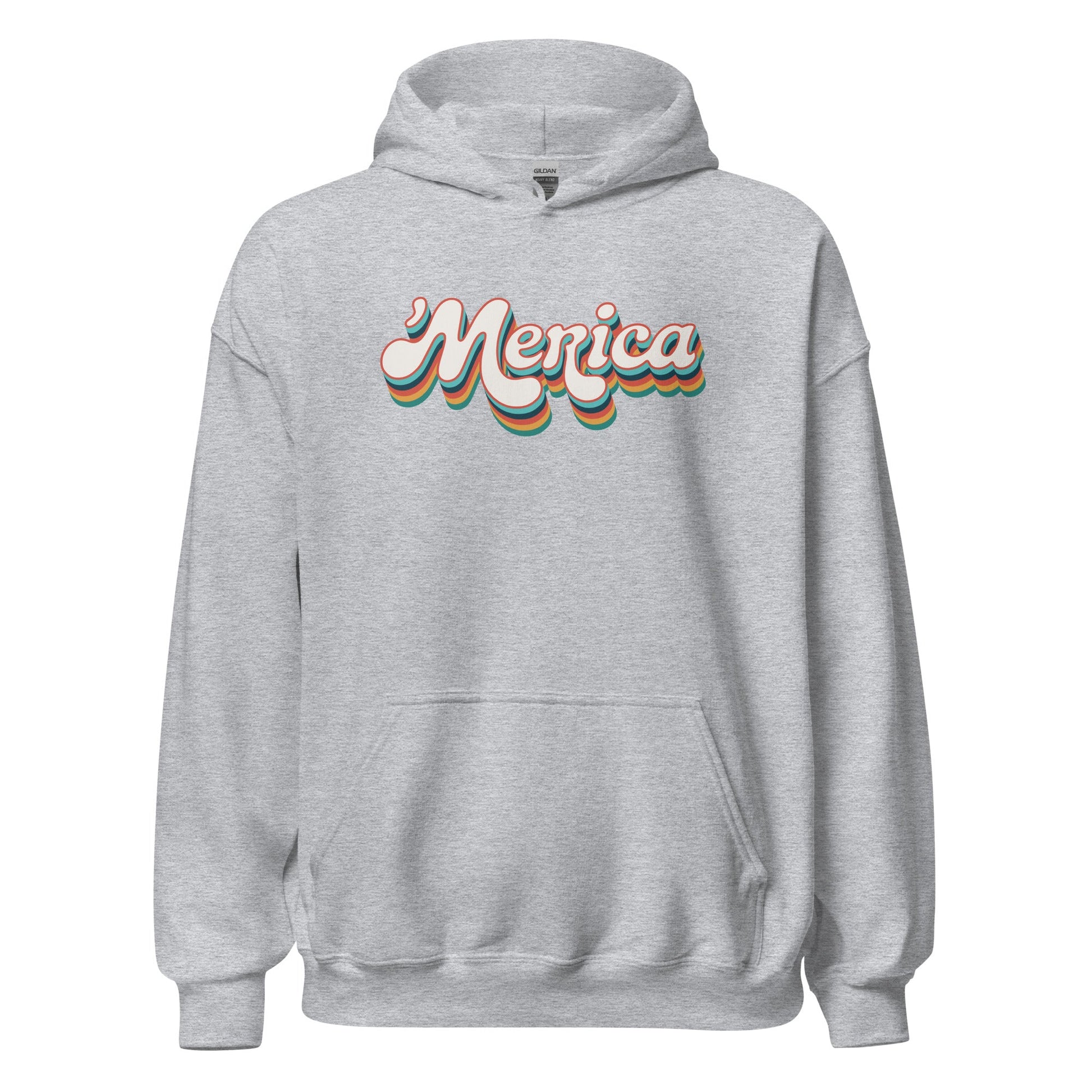 ’Merica Retro Typography Hoodie - Inken Image