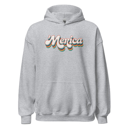 ’Merica Retro Typography Hoodie - Inken Image