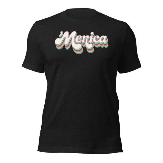 ’Merica Retro Typography T-Shirt - Inken Image