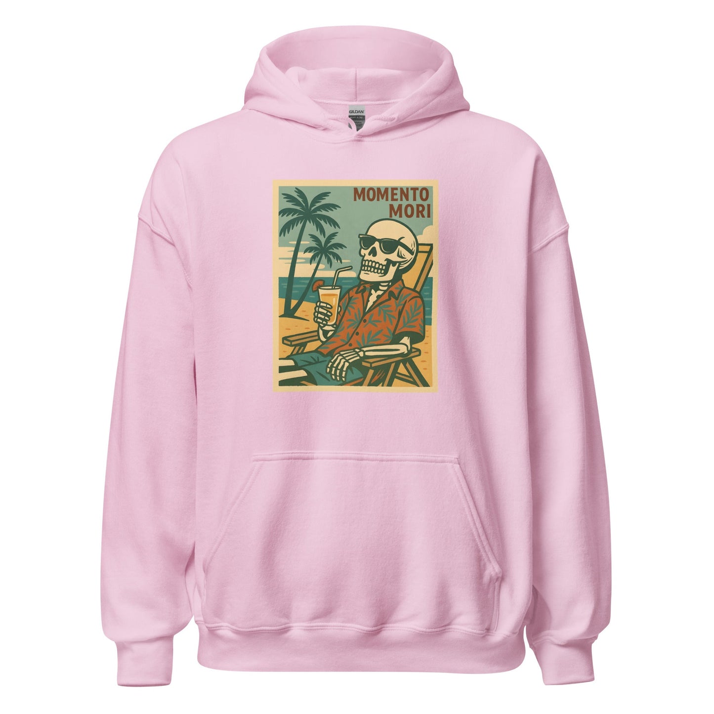 Momento Mori Beach Day Retro Hoodie - Inken Image