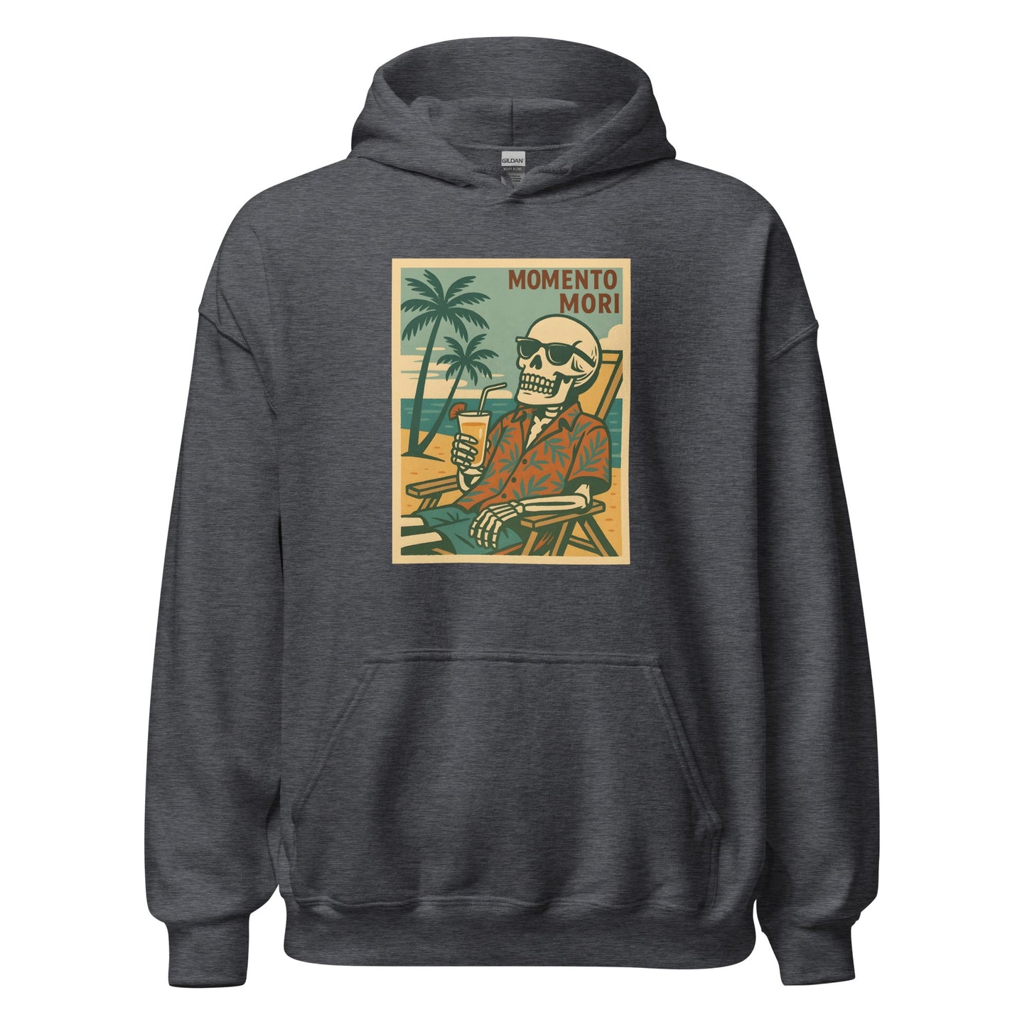 Momento Mori Beach Day Retro Hoodie - Inken Image