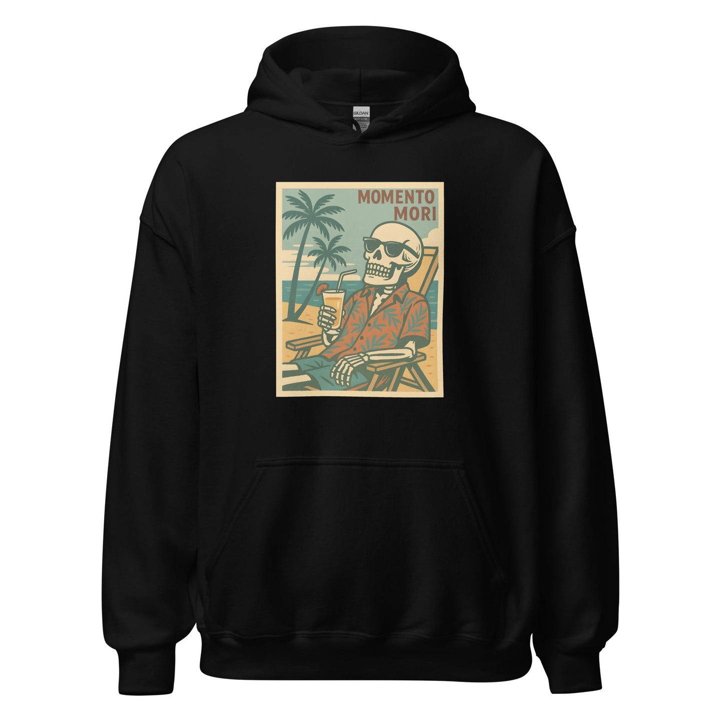 Momento Mori Beach Day Retro Hoodie - Inken Image