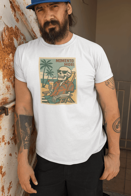 Momento Mori Beach Day Retro T-shirt - Inken Image