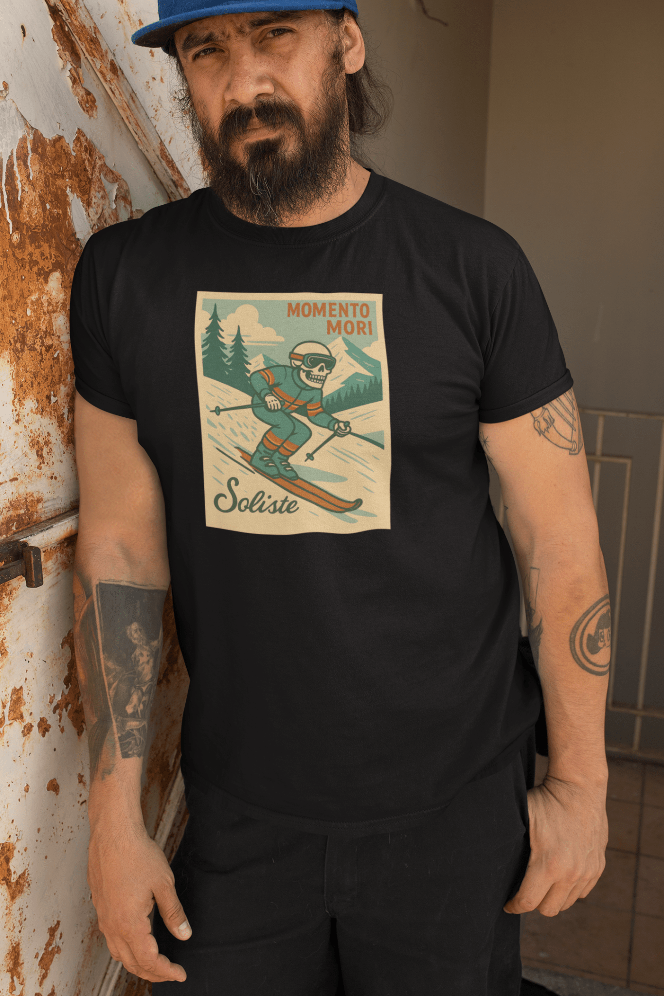 Momento Mori Ski Trip Retro T-shirt - Inken Image