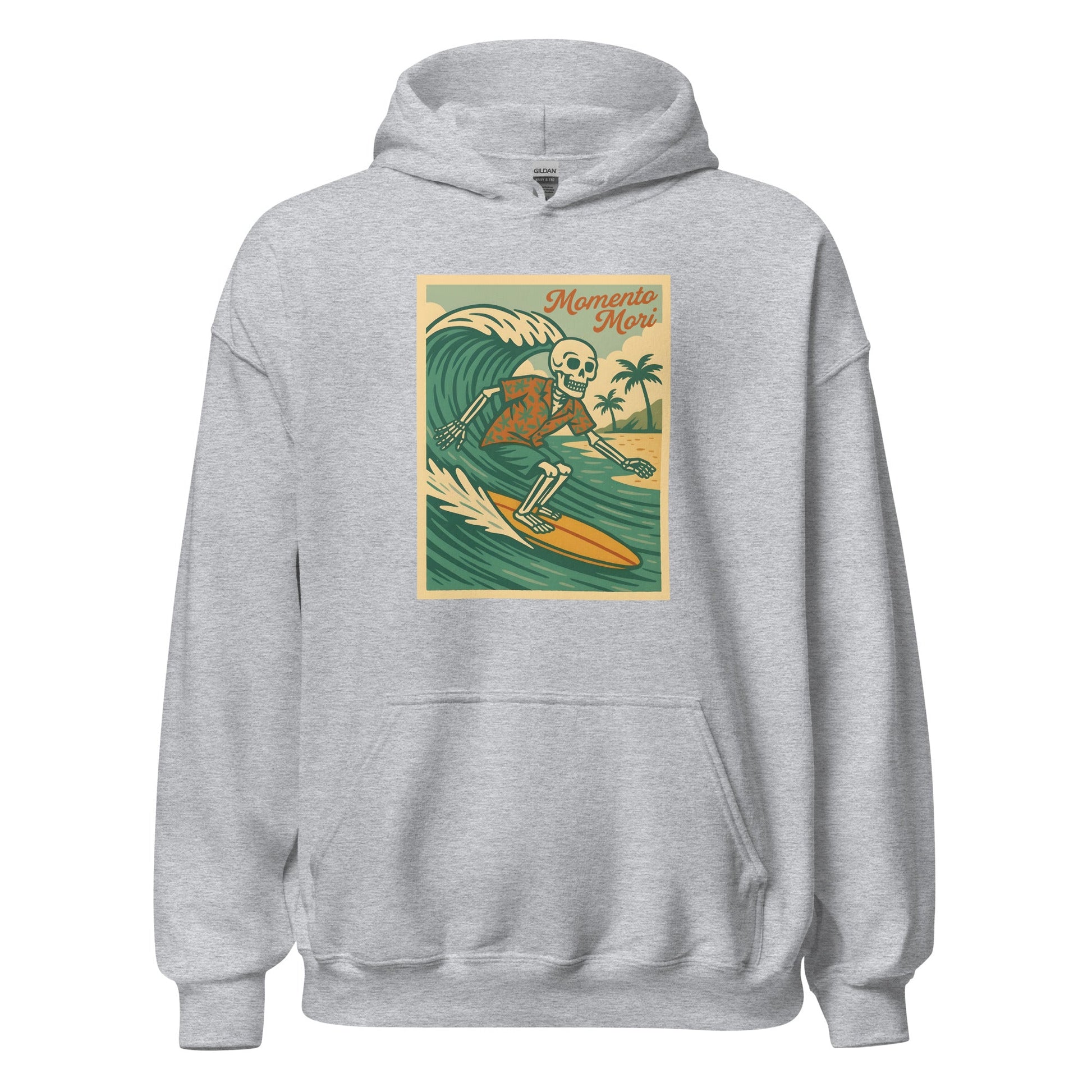 Momento Mori Surfer Retro Hoodie - Inken Image