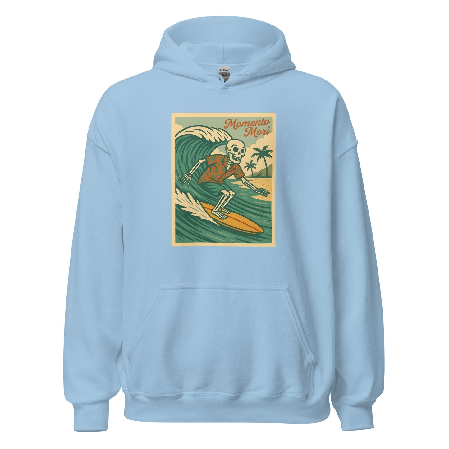 Momento Mori Surfer Retro Hoodie - Inken Image