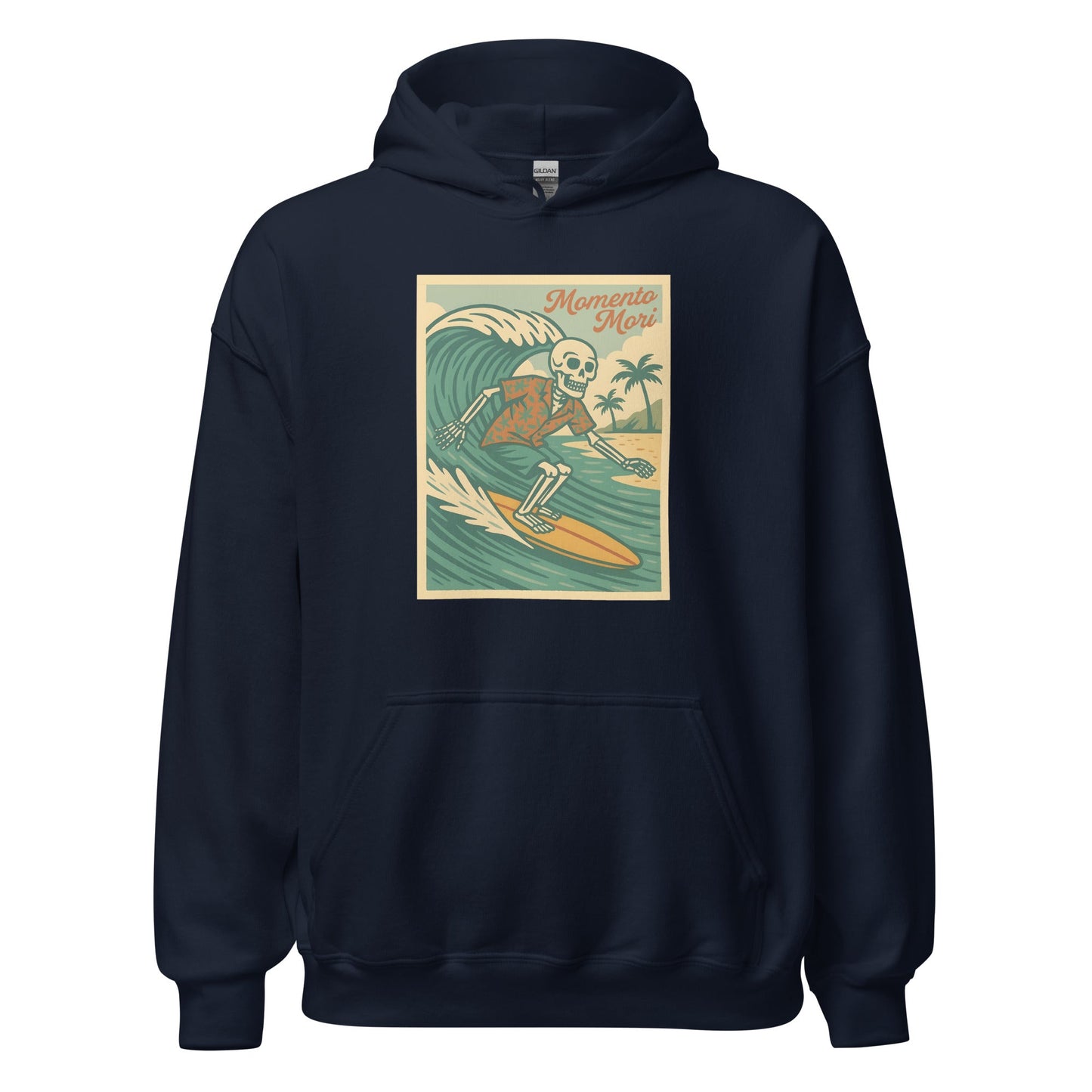 Momento Mori Surfer Retro Hoodie - Inken Image