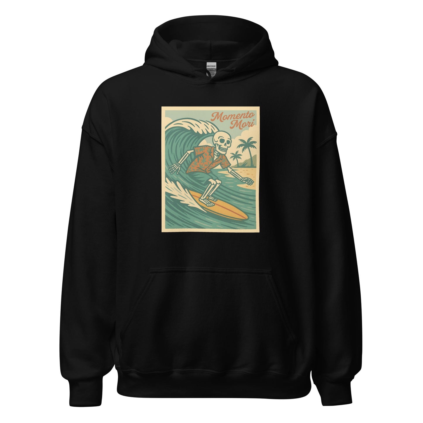 Momento Mori Surfer Retro Hoodie - Inken Image