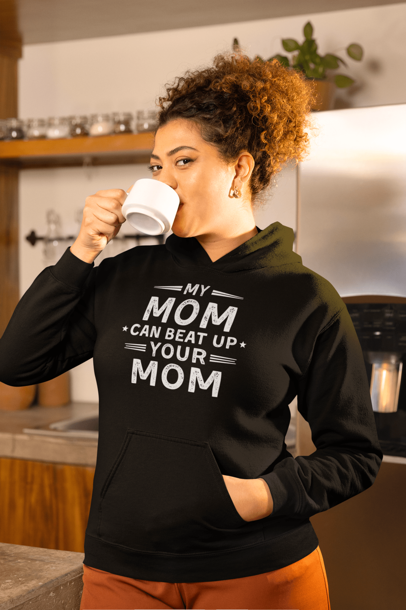 My Mom Can Beat Up Your Mom Hoodie Funny Fit Mom Sweatshirt - Inken Image