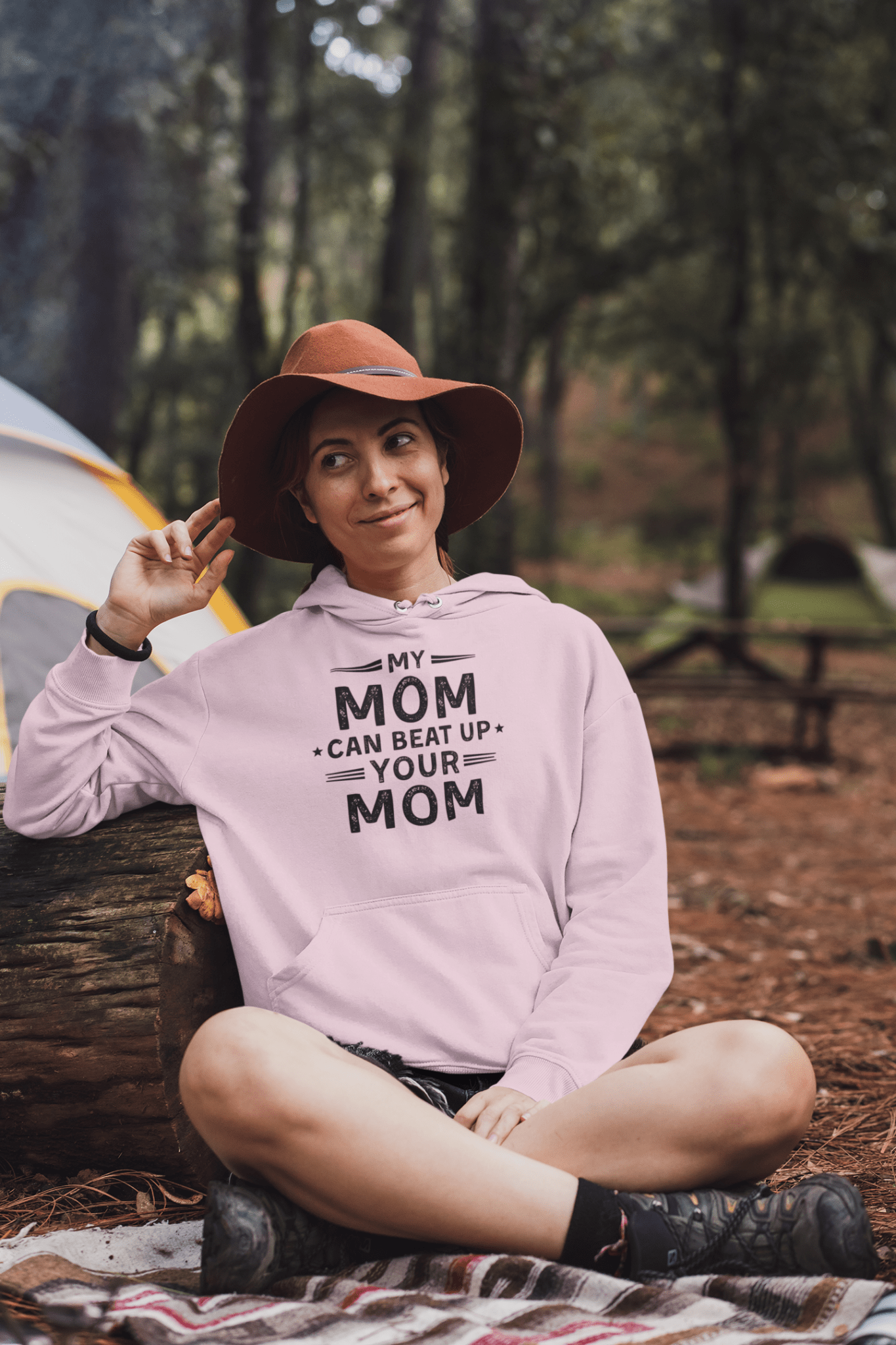 My Mom Can Beat Up Your Mom Hoodie Funny Fit Mom Sweatshirt - Inken Image