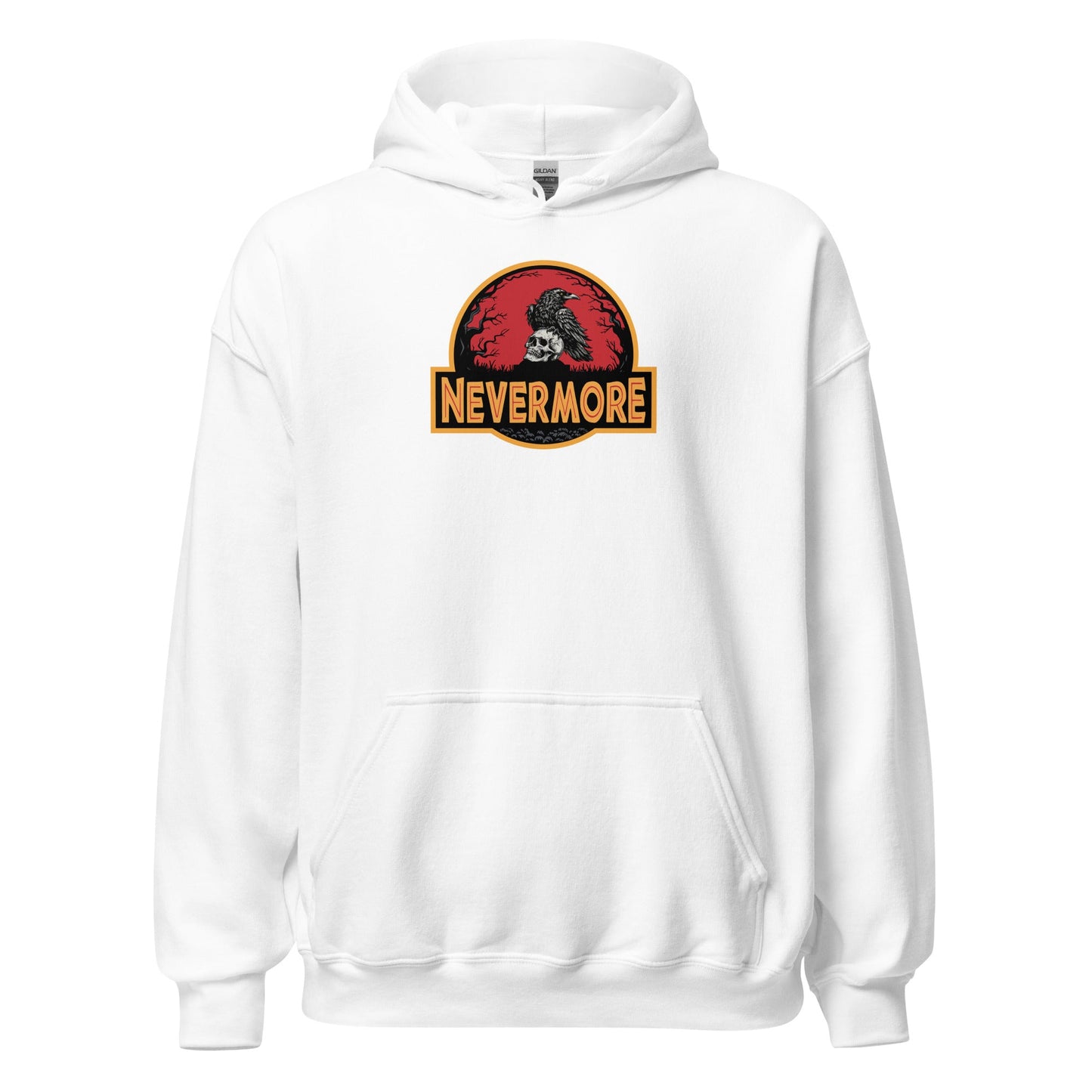 Nevermore Raven Jurassic Poe Inspired Gothic Hoodie - Inken Image